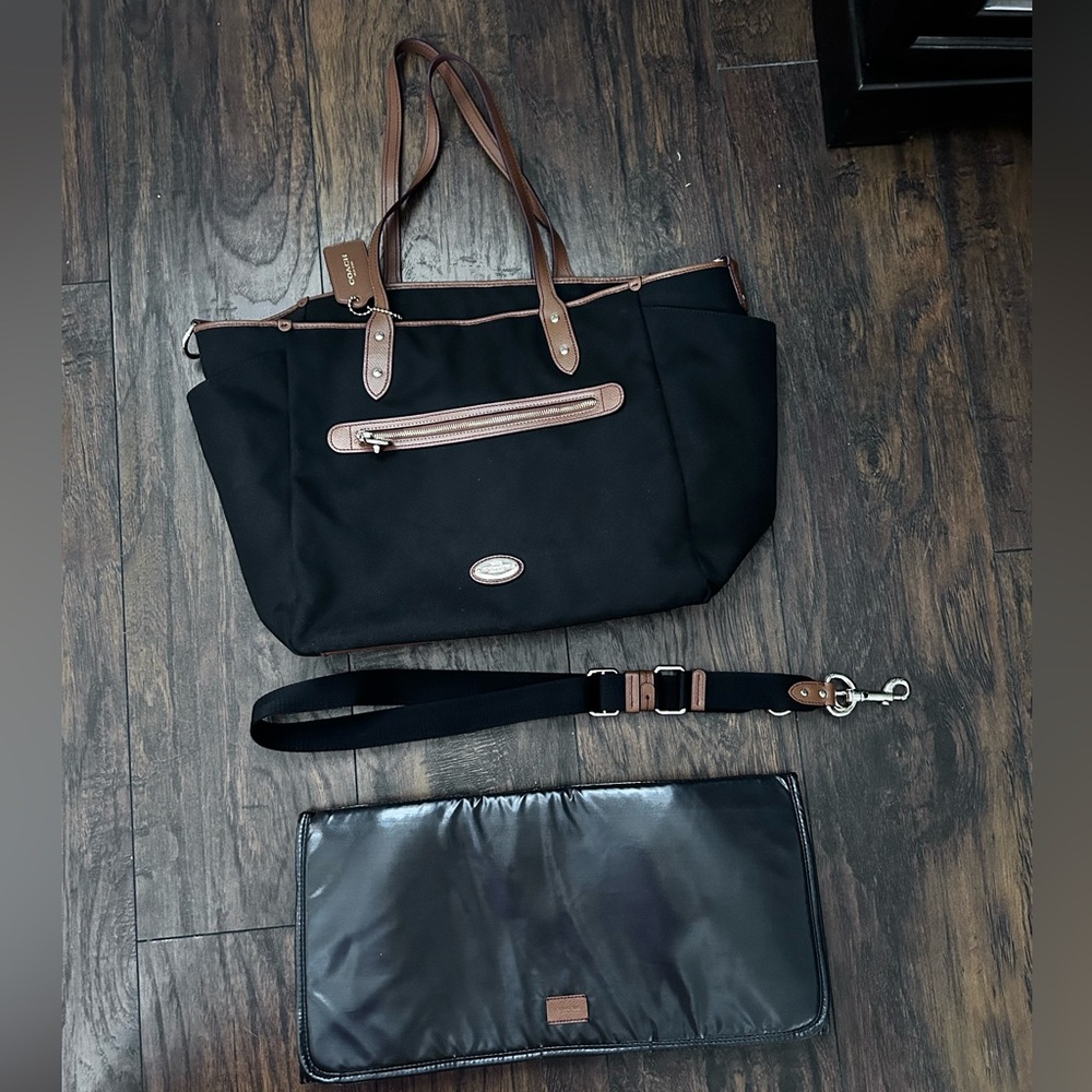 Canvas Coach Diaper Bag Black
